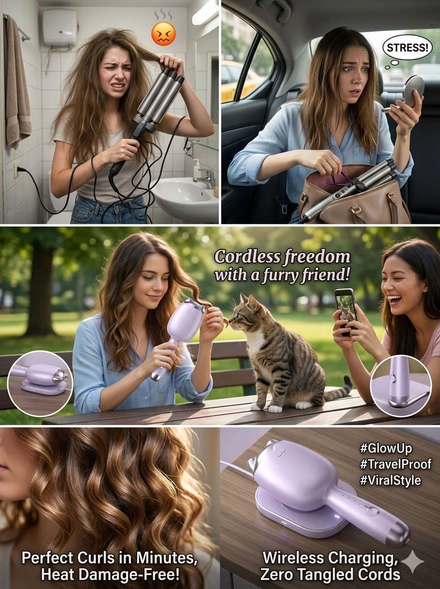 Korean Wave Hair Curler — Compact Design for Travel